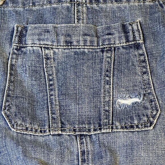 Silent New‎ York Denim Overall Shorts Distressed Med Wash Size 27 Boho Festival - Picture 8 of 15